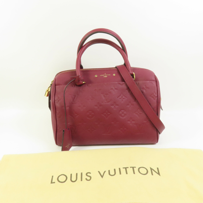 LOUIS VUITTON Monogram Empreinte Speedy Bandouliere 25金扣手挽肩背兩用袋-12