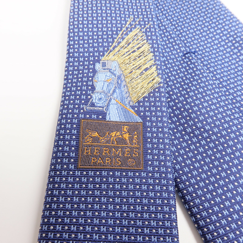 HERMES 絲質Tie領帶-4