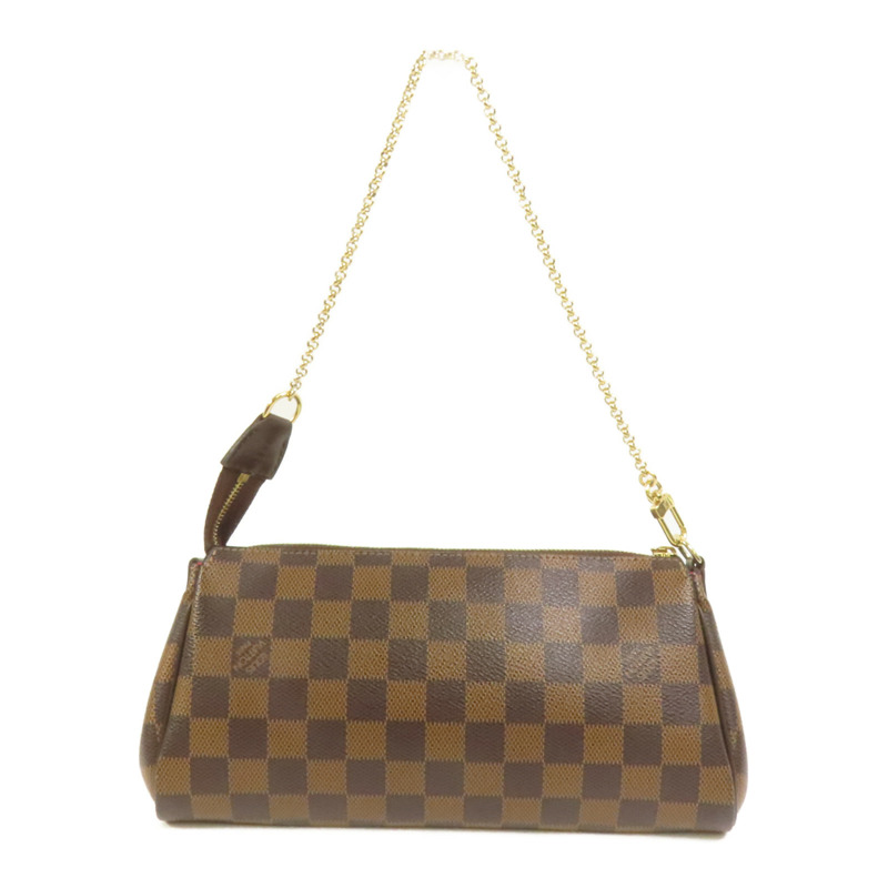LOUIS VUITTON Damier Eva金扣手挽肩背兩用袋棕色-1
