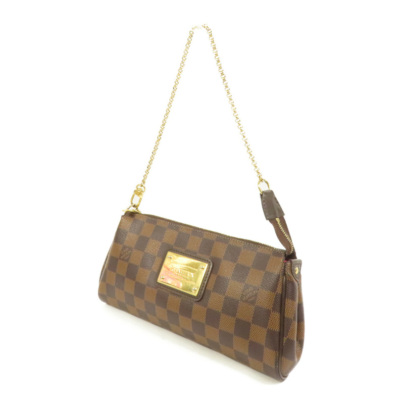 LOUIS VUITTON Damier Eva金扣手挽肩背兩用袋棕色-2