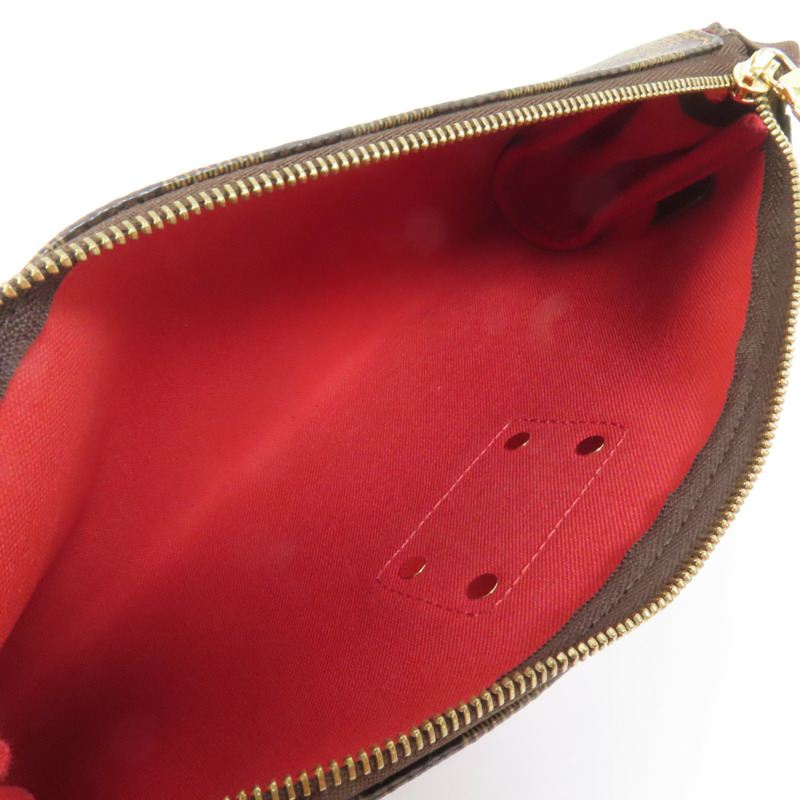 LOUIS VUITTON Damier Eva金扣手挽肩背兩用袋棕色-5