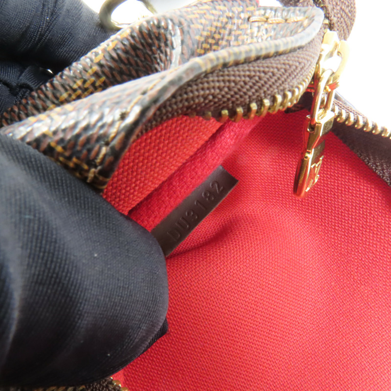 LOUIS VUITTON Damier Eva金扣手挽肩背兩用袋棕色-9