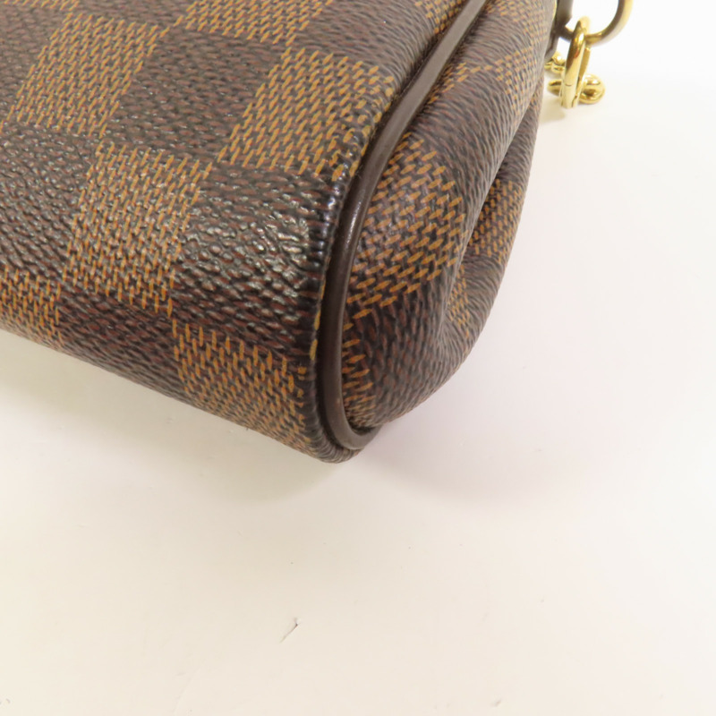 LOUIS VUITTON Damier Eva金扣手挽肩背兩用袋棕色-15