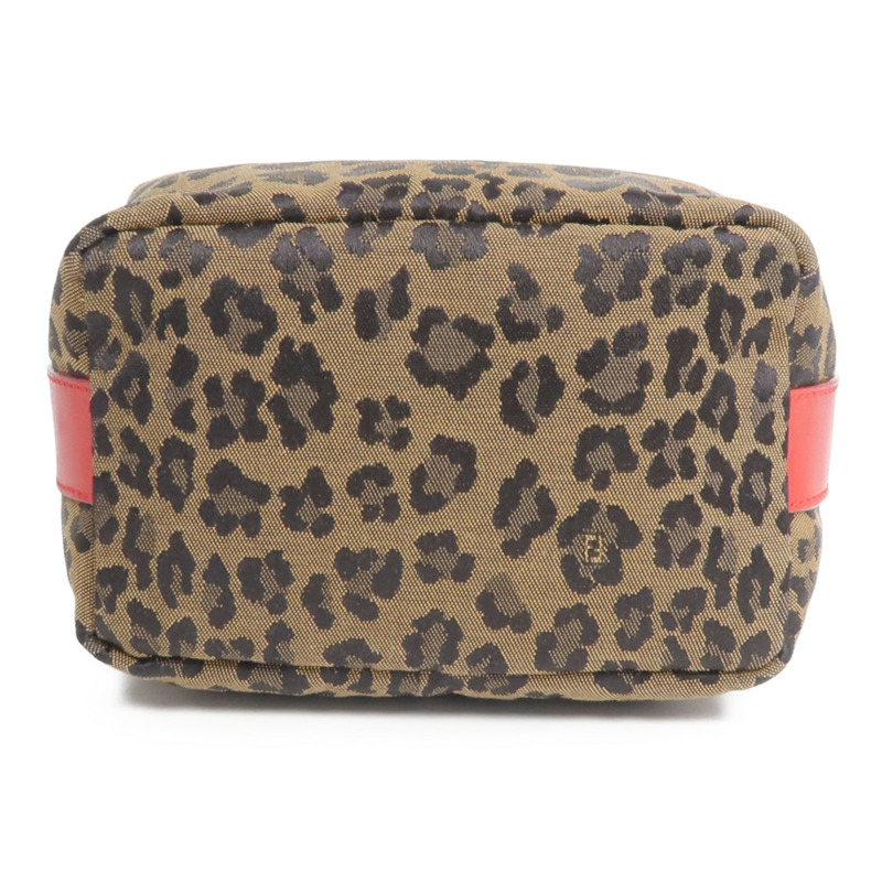 FENDI 帆布/皮革Cosmetic Pouch金扣化妝袋-3