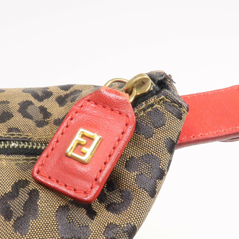 FENDI 帆布/皮革Cosmetic Pouch金扣化妝袋-7