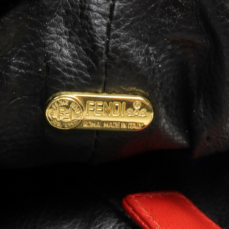 FENDI 帆布/皮革Cosmetic Pouch金扣化妝袋-10