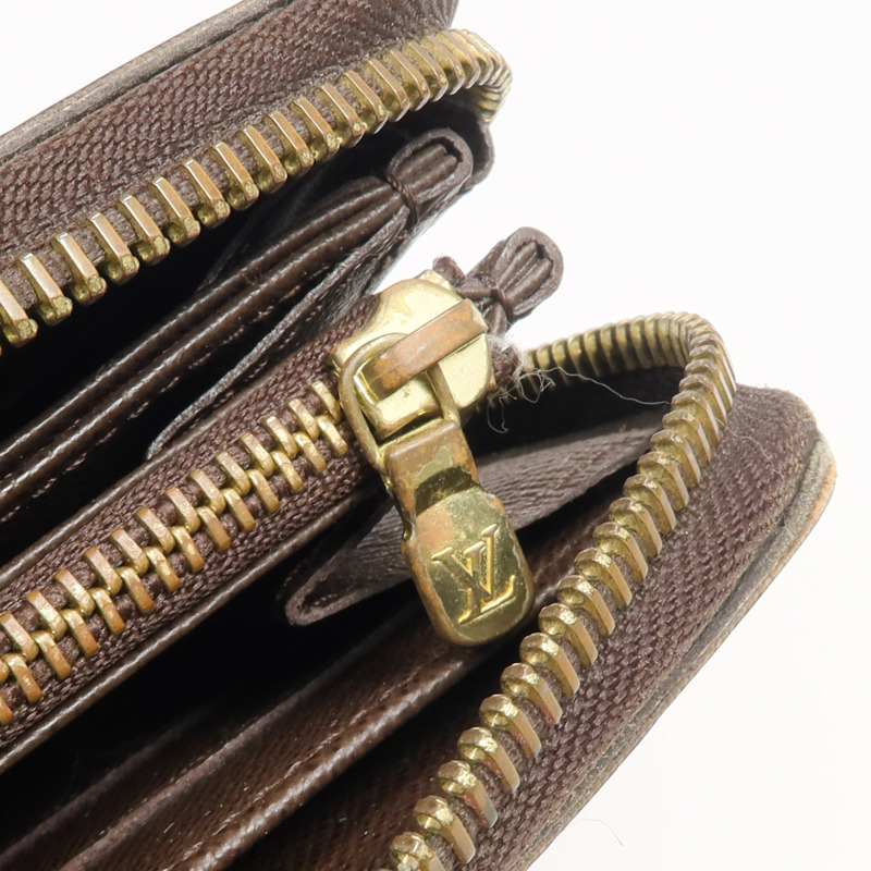 LOUIS VUITTON Damier Zippy Wallet金扣長錢包-11