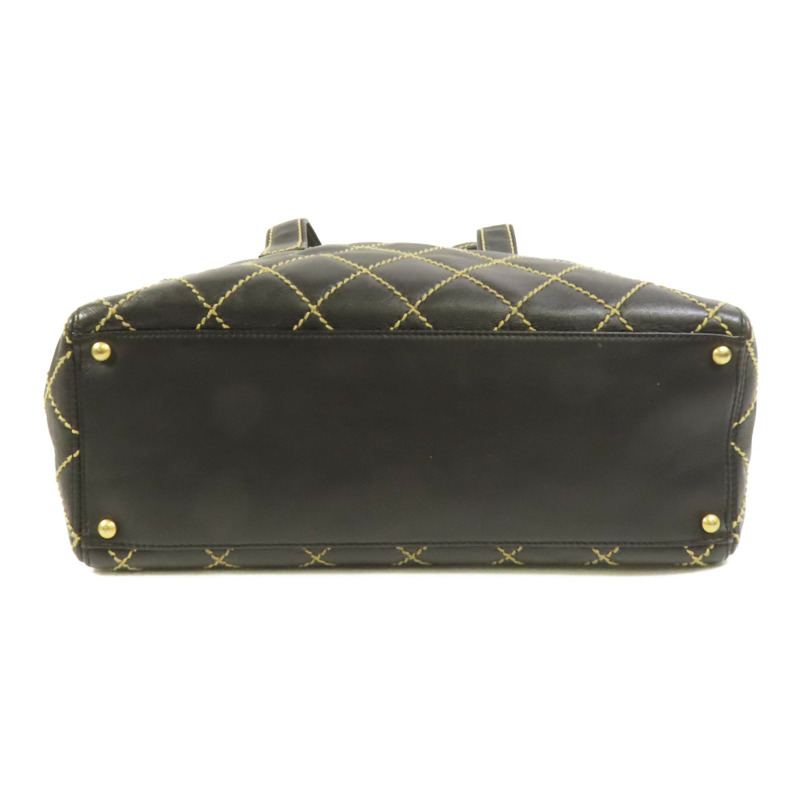 CHANEL 牛皮皮革Tote Bag金扣肩背袋-3