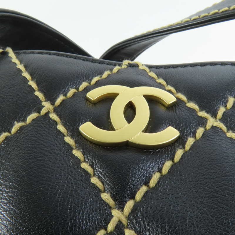 CHANEL 牛皮皮革Tote Bag金扣肩背袋-6
