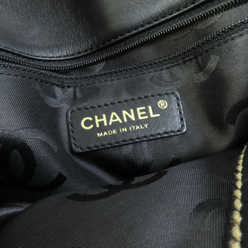 CHANEL 牛皮皮革Tote Bag金扣肩背袋-7