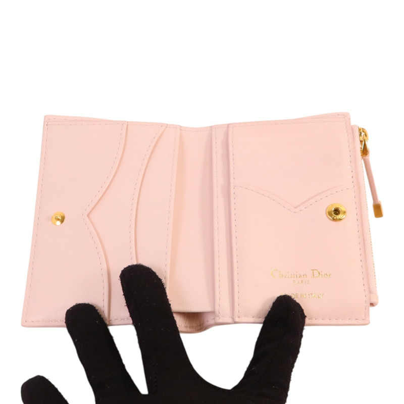 Dior 牛皮皮革Wallet金扣錢包-5