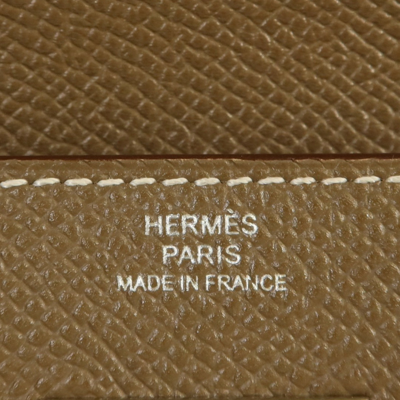 HERMES Epsom皮革Kelly Long Wallet銀扣長錢包Etoupe-8
