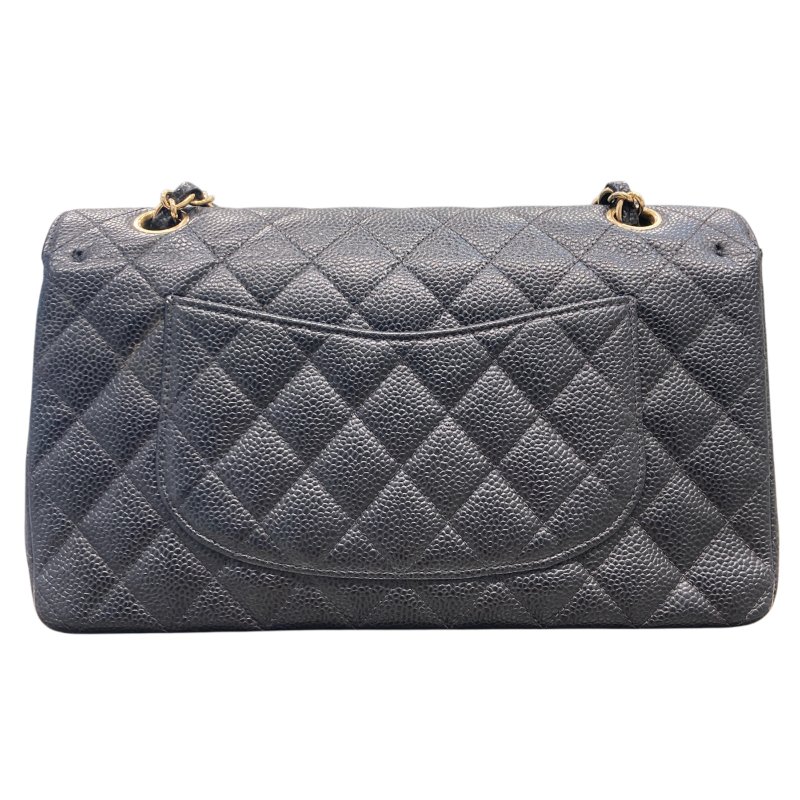 CHANEL 香奈兒 CF25側背包 荔枝皮 黑色 金扣 經典雙翻蓋-1