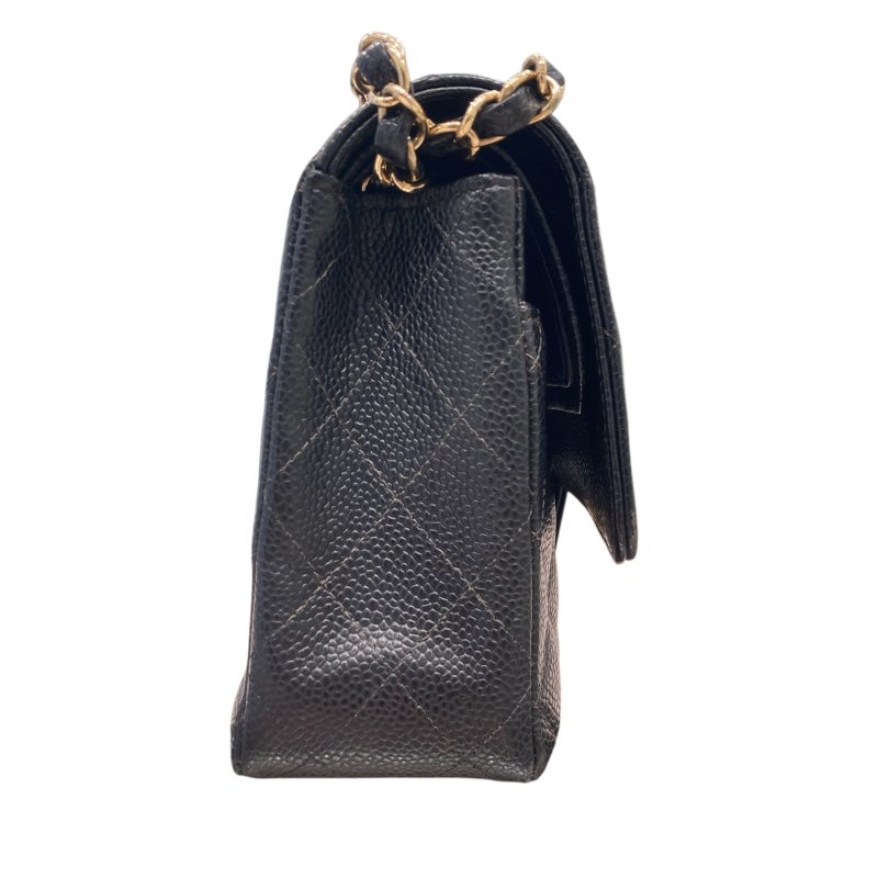 CHANEL 香奈兒 CF25側背包 荔枝皮 黑色 金扣 經典雙翻蓋-2