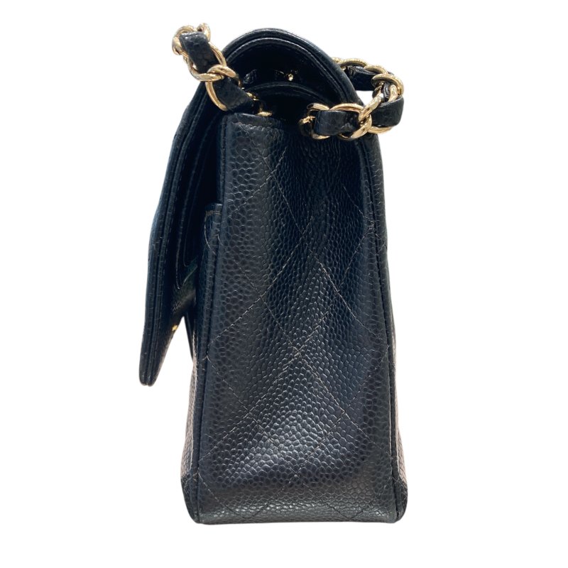 CHANEL 香奈兒 CF25側背包 荔枝皮 黑色 金扣 經典雙翻蓋-3