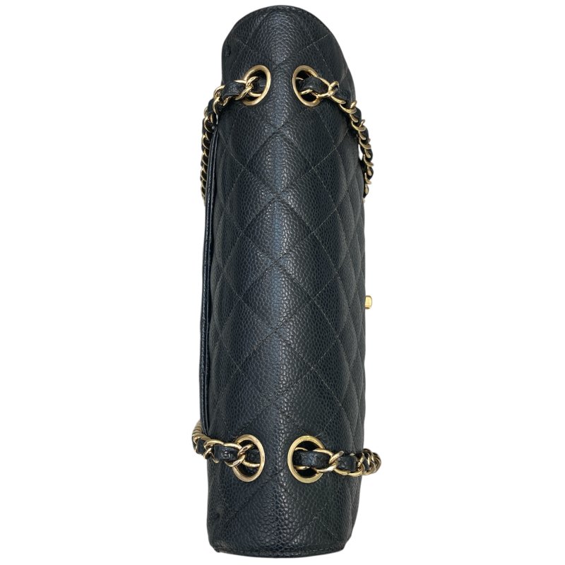 CHANEL 香奈兒 CF25側背包 荔枝皮 黑色 金扣 經典雙翻蓋-9