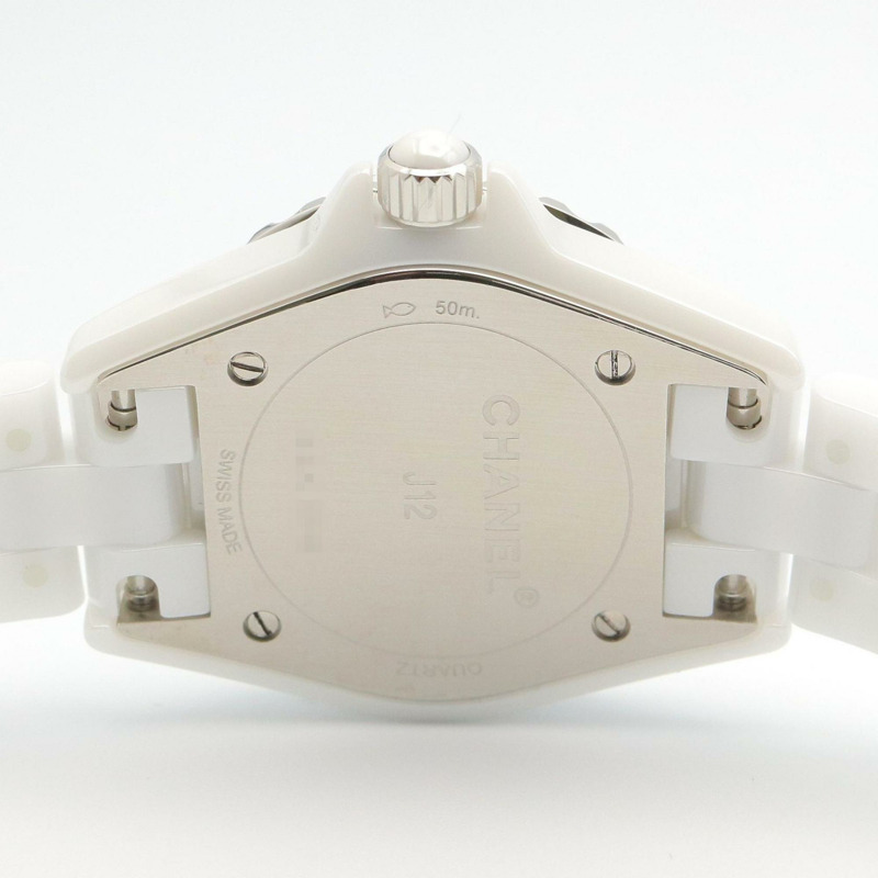 香奈兒 J12 29毫米 8鑽腕錶，陶瓷錶殼，鑲鑽，女士款，白色錶盤/白色錶殼，H2570-4