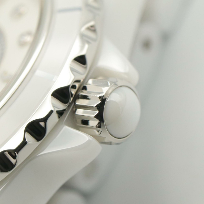 香奈兒 J12 29毫米 8鑽腕錶，陶瓷錶殼，鑲鑽，女士款，白色錶盤/白色錶殼，H2570-5