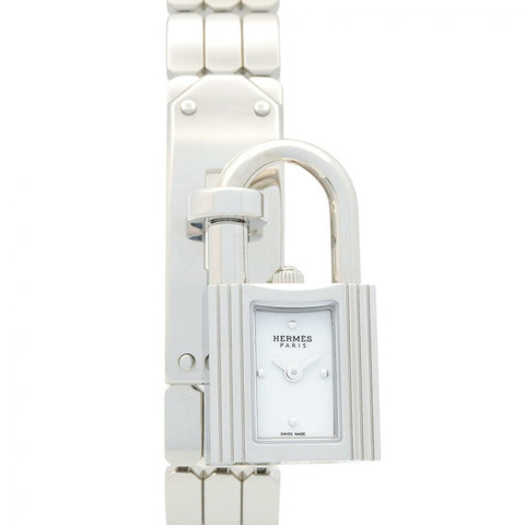 愛馬仕凱莉腕錶，不鏽鋼材質，女士款，白色，KE4.110