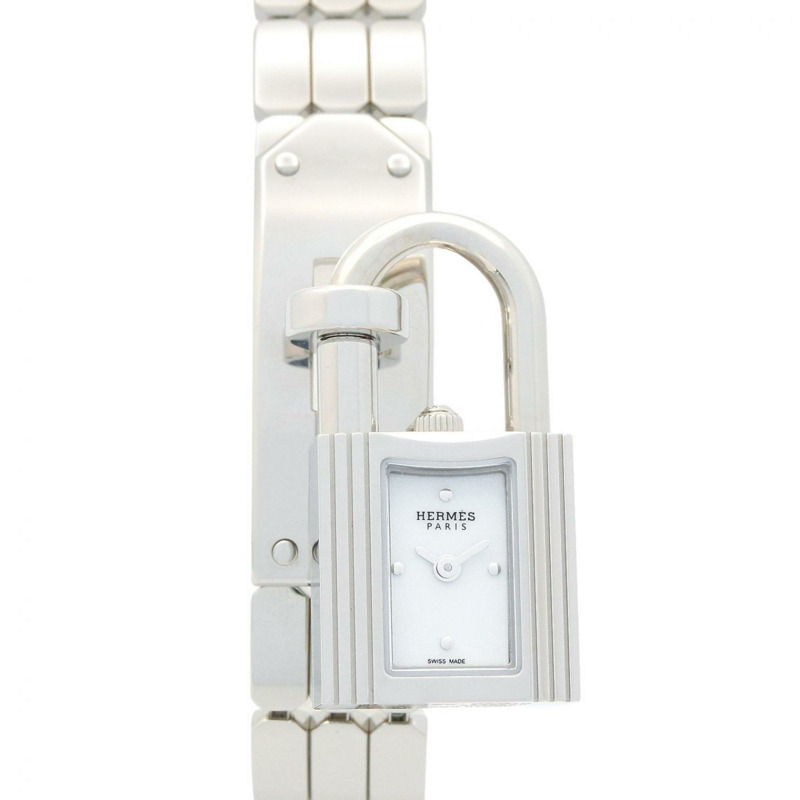 愛馬仕凱莉腕錶，不鏽鋼材質，女士款，白色，KE4.110-0