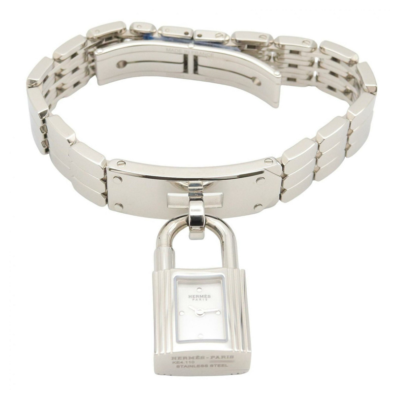 愛馬仕凱莉腕錶，不鏽鋼材質，女士款，白色，KE4.110-2
