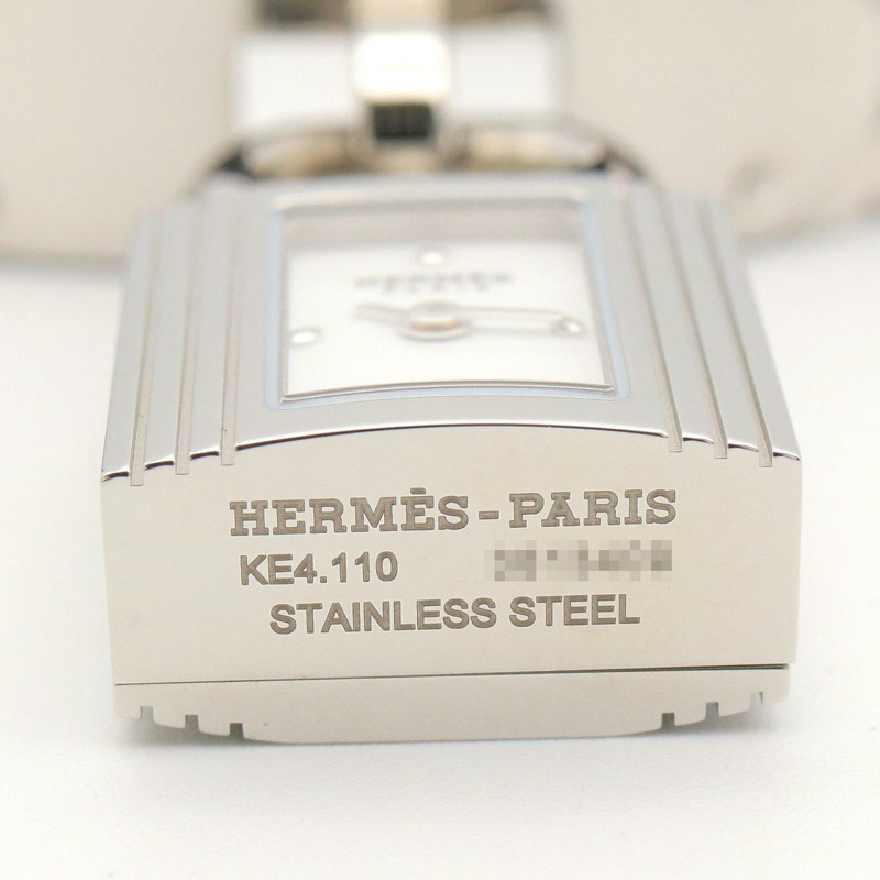 愛馬仕凱莉腕錶，不鏽鋼材質，女士款，白色，KE4.110-13