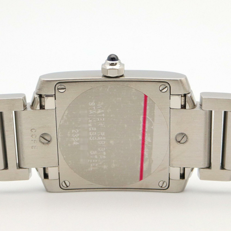 卡地亞 Tank Française SM 女士腕錶,不鏽鋼材質,象牙色 (W51008Q3)-4