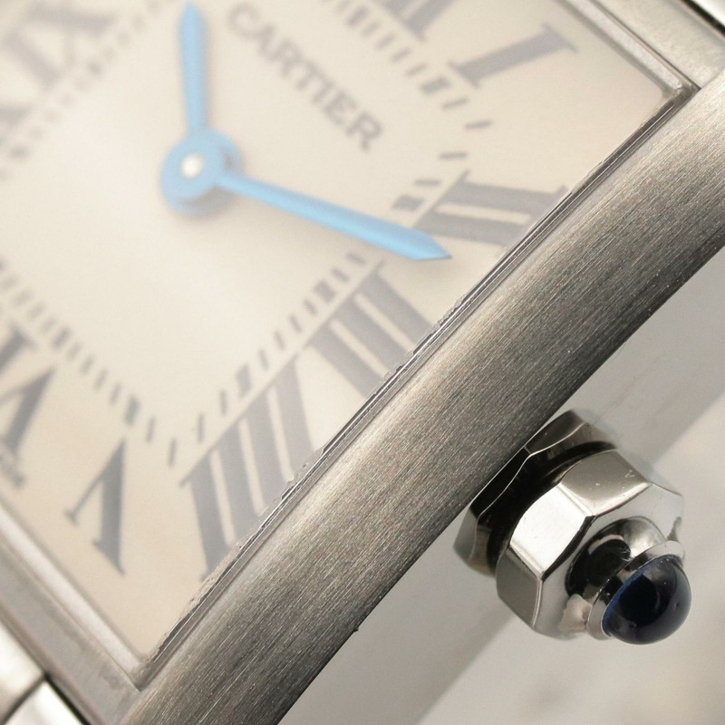 卡地亞 Tank Française SM 女士腕錶,不鏽鋼材質,象牙色 (W51008Q3)-11