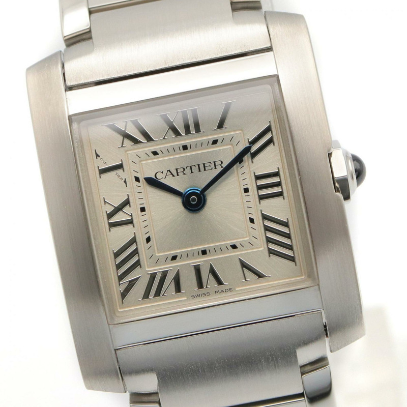 卡地亞 Tank Française SM 女士腕錶,不鏽鋼材質,銀色,型號 WSTA0065-2