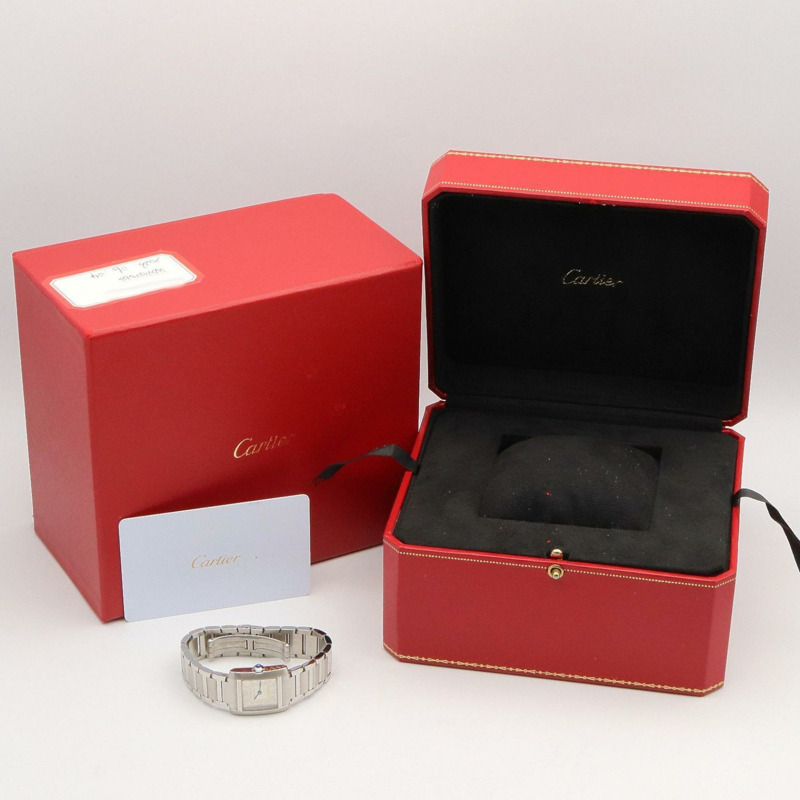 卡地亞 Tank Française SM 女士腕錶,不鏽鋼材質,銀色,型號 WSTA0065-8