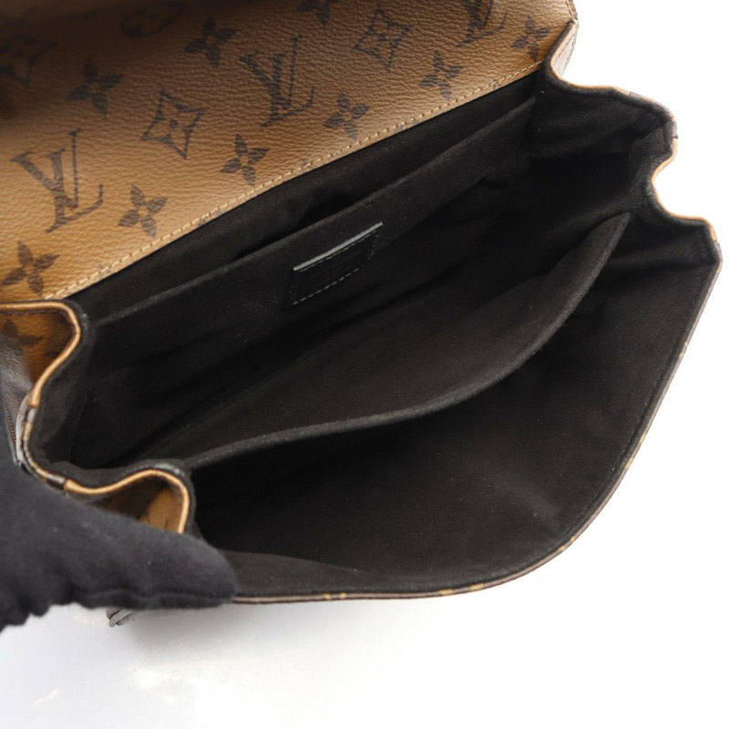 路易威登 Pochette Metis MM 手提包，塗層帆布和皮革，Monogram Reverse 反面圖案，女士款，棕色/黑色，M44876-2