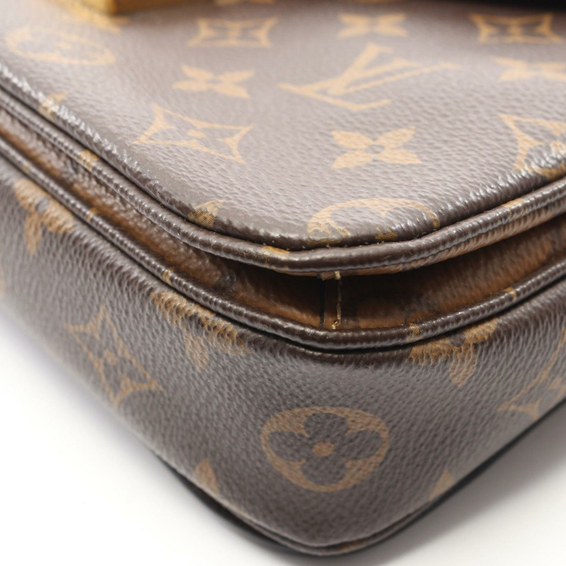 路易威登 Pochette Metis MM 手提包，塗層帆布和皮革，Monogram Reverse 反面圖案，女士款，棕色/黑色，M44876-8