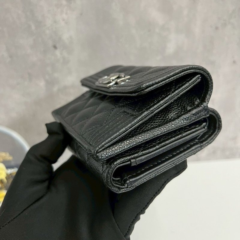 Chanel Boy 三摺短夾 黑銀 全新品-2