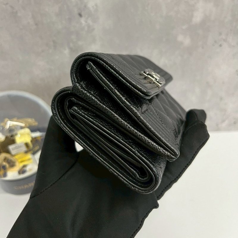 Chanel Boy 三摺短夾 黑銀 全新品-3
