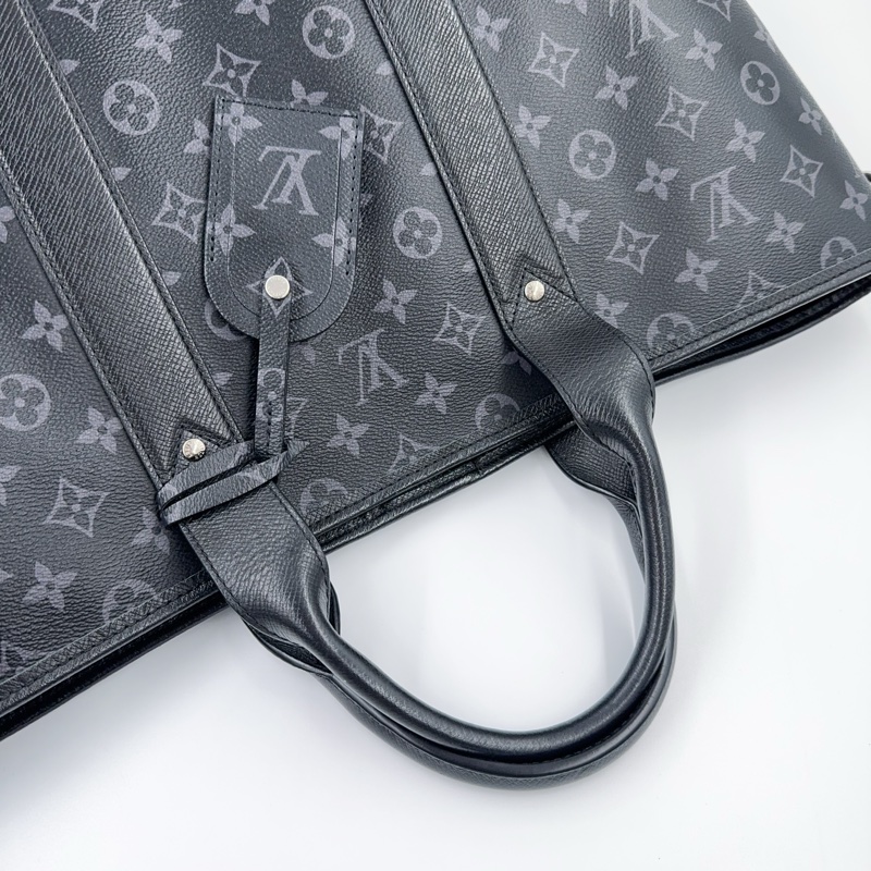 LV 黑灰原花Weekend NM銀釦手提斜背托特包M30937-8