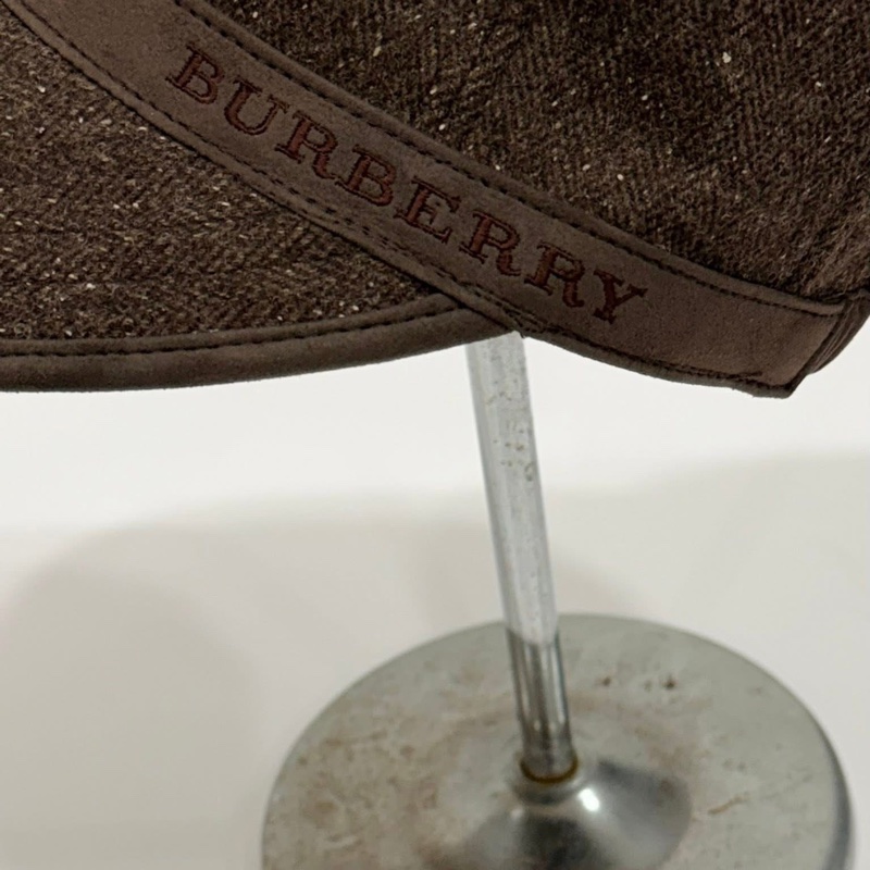 BURBERRY GOLF 大帽沿字母毛帽 咖啡-3