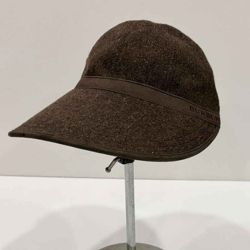 BURBERRY GOLF 大帽沿字母毛帽 咖啡-4