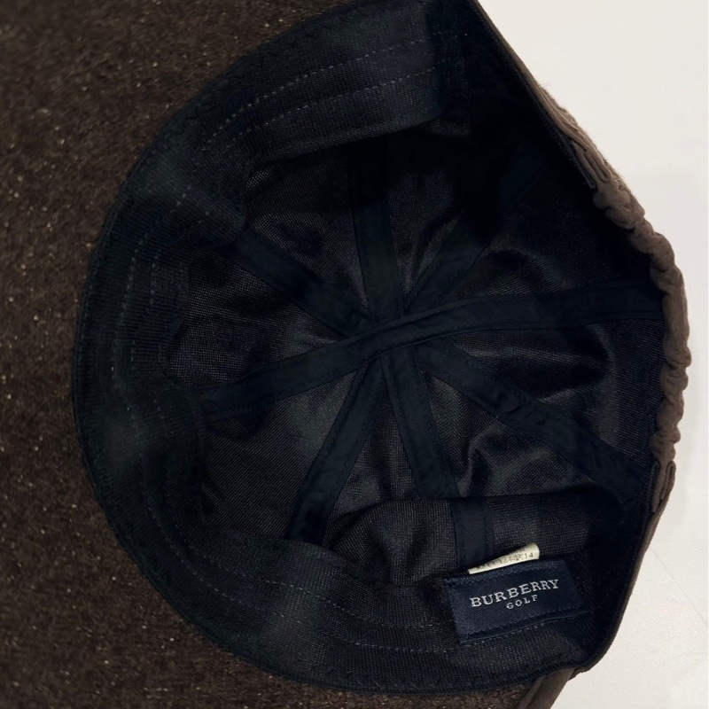BURBERRY GOLF 大帽沿字母毛帽 咖啡-8