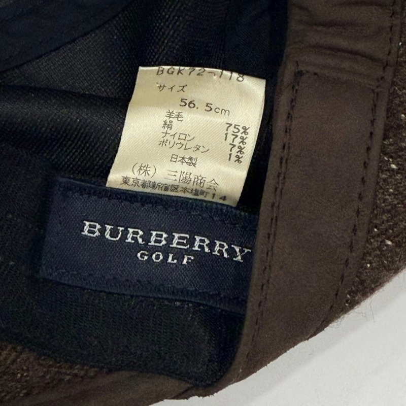 BURBERRY GOLF 大帽沿字母毛帽 咖啡-9