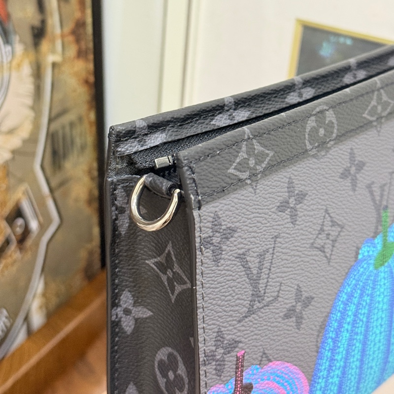 95新✨賠售超甜賣🫶🏻僅試揹🩶LV草間彌生 南瓜系列 二合一 斜背包 黑色 灰色-32