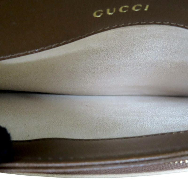 烏木色 帆布 棕色 牛皮 馬銜扣 1955 肩背包【GUCCI 古馳】 602204-5