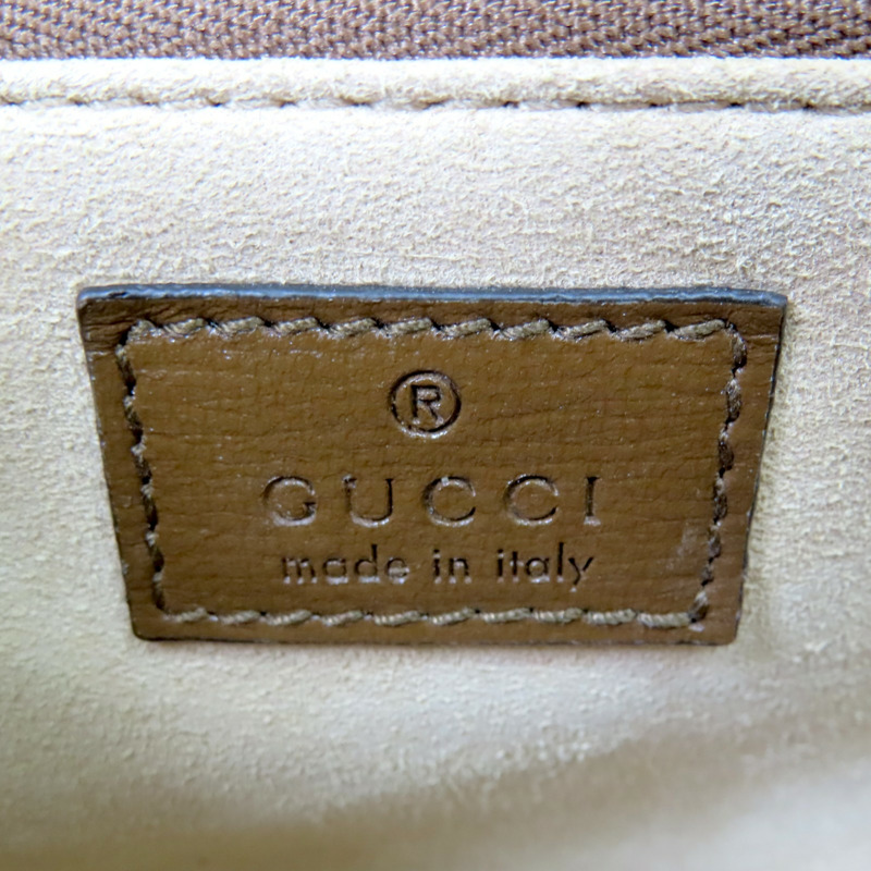 烏木色 帆布 棕色 牛皮 馬銜扣 1955 肩背包【GUCCI 古馳】 602204-9
