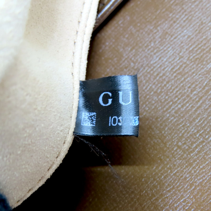 烏木色 帆布 棕色 牛皮 馬銜扣 1955 肩背包【GUCCI 古馳】 602204-10