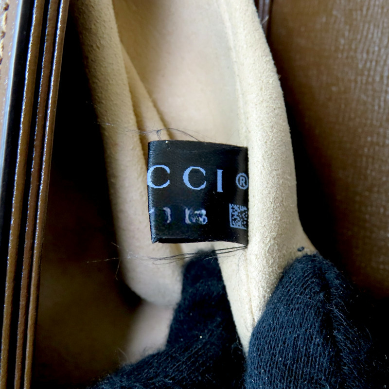 烏木色 帆布 棕色 牛皮 馬銜扣 1955 肩背包【GUCCI 古馳】 602204-11