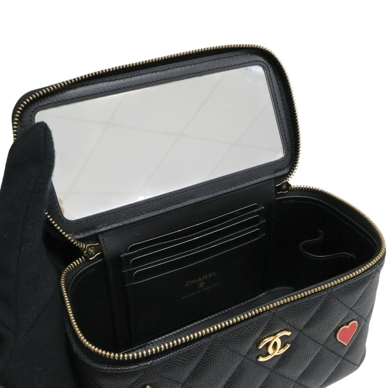 黑色 菱格紋 荔枝紋 牛皮 Coco Casino Vanity Case 鏈條包 肩背包【CHANEL 香奈兒】 AP3079-4