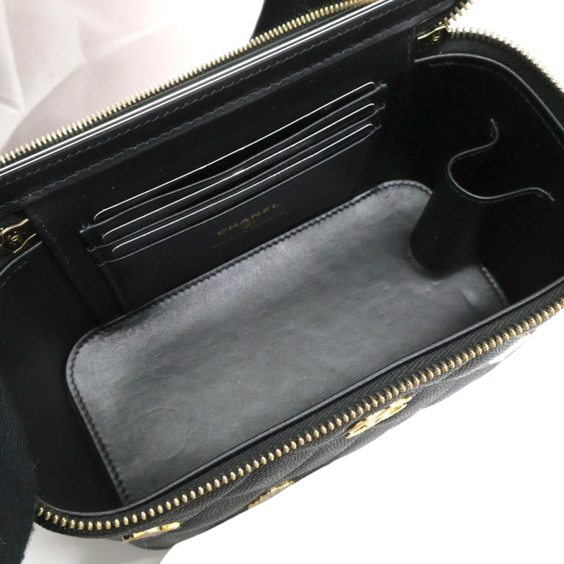 黑色 菱格紋 荔枝紋 牛皮 Coco Casino Vanity Case 鏈條包 肩背包【CHANEL 香奈兒】 AP3079-5