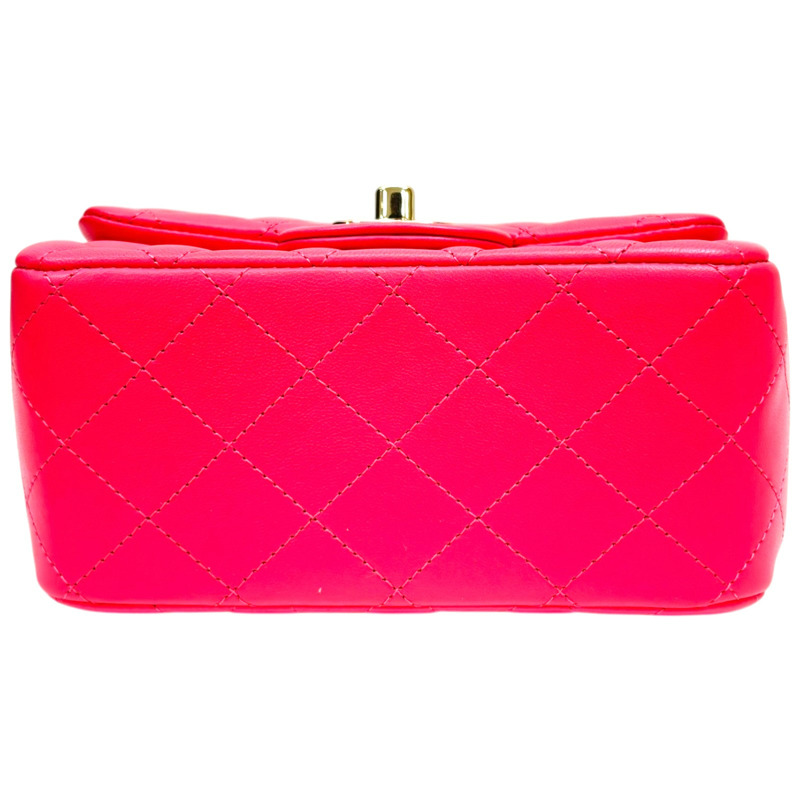 粉紅色 菱格紋 羊皮 Mini 口蓋包 肩背包【CHANEL 香奈兒】 A35200-3