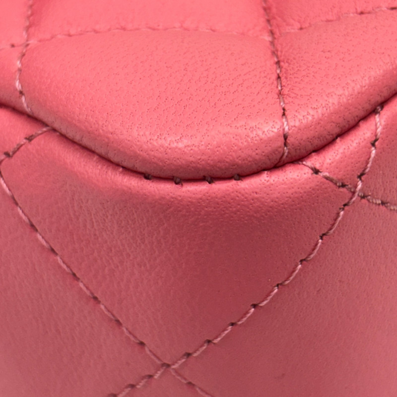 粉紅色 菱格紋 羊皮 Mini 口蓋包 肩背包【CHANEL 香奈兒】 A35200-10