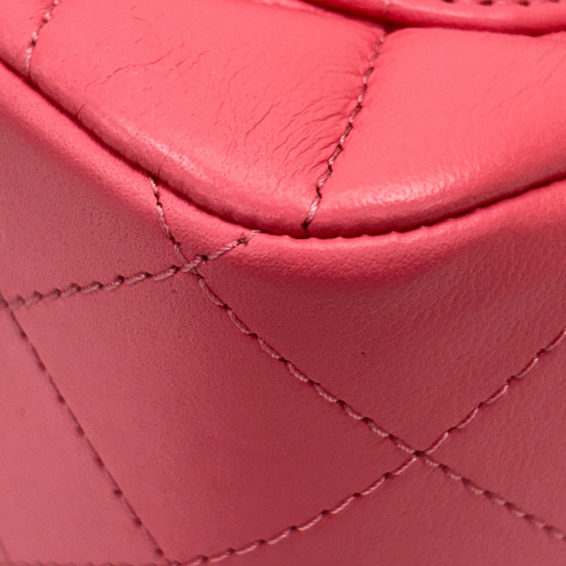 粉紅色 菱格紋 羊皮 Mini 口蓋包 肩背包【CHANEL 香奈兒】 A35200-11