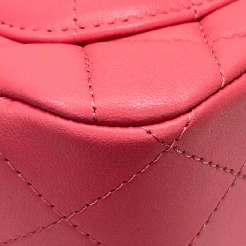 粉紅色 菱格紋 羊皮 Mini 口蓋包 肩背包【CHANEL 香奈兒】 A35200-12